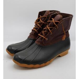 Sperry Leather Brown and Black Duck Boots Women's Size 9.5M